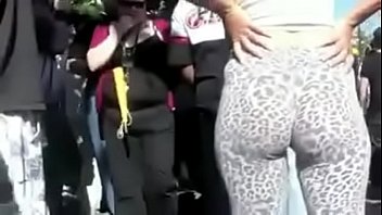 Preview 3 of Horny Mom Swollen Jugs - Candid ass jiggle in leopard print yoga pants