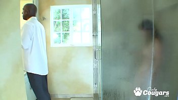 Preview 1 of Brazzer Moms Friend An Son - Kendra Star Gets Down On Her Knees &amp_ Sucks Off A Black Dude