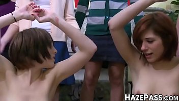 Preview 2 of Xxxxxgggg - New pledge fucked and humiliated by lesbian sorority babes