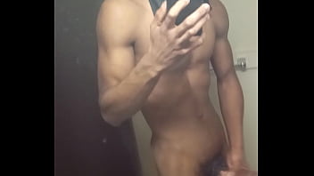 Preview 4 of Mujeres Haitianas Desnuda - Black male skinny with mucels masterbation