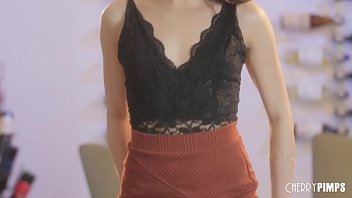Preview 1 of Indonesian Girl Rape Video - Beautiful teen brunette Cherry of the Month strips and teases before masturbating