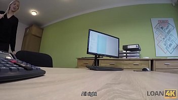 Preview 1 of Penis Disfunctions - LOAN4K. Blonde hottie with pigtail is owned by loan manager for cash