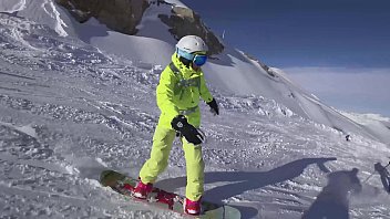 Preview 4 of Big Tits Japanese Harem - 4K Public cumshot on mouth in ski lift Part 1,  2