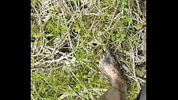 Preview 1 of Cnimasex Com - Solo Male Wading Barefoot in Lakebed of Mud