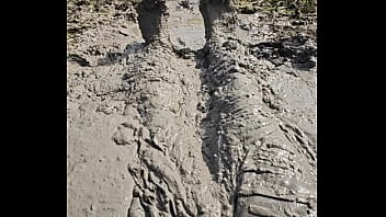 Preview 4 of Cnimasex Com - Solo Male Wading Barefoot in Lakebed of Mud