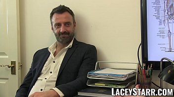 Preview 2 of Bokep Sedarah Thailand - LACEYSTARR - Doctor GILF eats Pascal White cum after sex