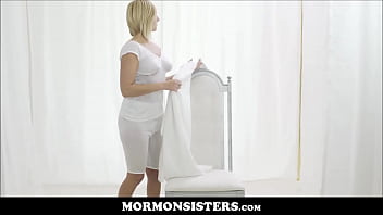 Preview 1 of Indian Mousi And Boy Sexcom - Virgin Blonde Teen Mormon StepDaughter Orgasms In Front Of Her The Church President