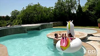 Preview 1 of Bf Video Jhar - Hardcore boy-girl fuck by the pool with slim shaved teen babe Lady Bug