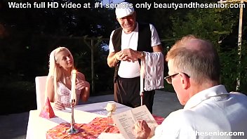 Preview 2 of Korean Xxxx Virgin - Blonde escort a. rich old grandpa and sucks butler