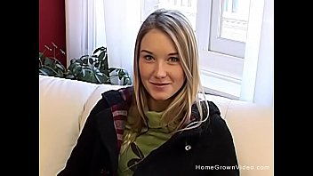 Preview 1 of Xxx Misal Man - Adorable blonde amateur teen rubs her hairless pussy