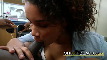 Preview 3 of Lissa Anm - Hot chick with afro gets her twat squashed by horny directors BBC