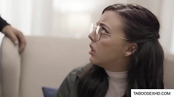 Preview 2 of Ivy Jane - Nerdy brunette teen deepthroat by older guy
