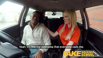 Preview 3 of Porn Videos Wax - Fake Driving School Long black cock pleases busty blonde examiner