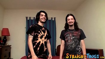 Preview 1 of Dady Sex Gay Older Man 3 Gp - Skinny butt buddies meet up for a cock jerking duo party