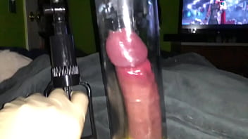 Preview 3 of Hot 3gp Vdo - Deep Urethral Plug w/condom holding it in while I pump the juices out of my balls