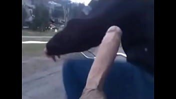 Preview 2 of Blue Sexy Film Jeans - outdoors dildo in asshole