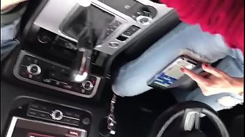 Preview 4 of Sane Laun Hd Sex Videos - stroke small dick in car outside using phone with other hand