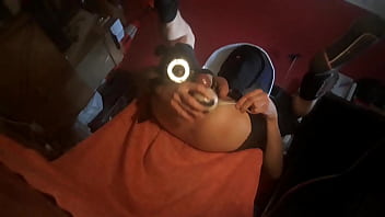 Preview 2 of Lesbian Spit Roast - starving ass