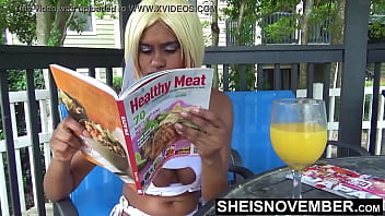 Preview 3 of Die Geile Nena Blow Bostero - HD Spending Time Out By The Pool With Down Blouse Areolas Briefly Exposed In A Tight White Thong Bikini,  Adorable Young Busty Cute Ebony Babe Sheisnovember Walking Around In Public With Curvy Brown Thighs And Legs Jiggling By Msnovember