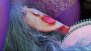 Preview 1 of Skype Sex Girl - sissy has 9 cum shots during erotic all day outdoor blowup doll threesome