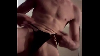 Preview 3 of Russian Son Mom - Straight male in a black thong for view