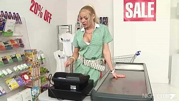 Preview 1 of Bhavana Xx - Blonde cashier doesn&#039_t want to be fired