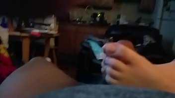 Preview 3 of Big Sex Massuese - Footjob (covered cumshot)