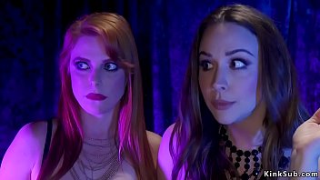 Preview 2 of Mom Boy Strapon - Dominant lesbians anal fucking waitress