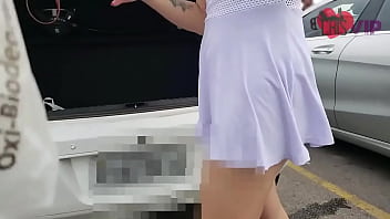 Preview 4 of Tia Dormindo - Fui junto com o corno do marido no Supermercado fazer um v&iacute_deo de exibicionismo - flashing,  estava com um micro vestido branco molinho,  uma calcinha de rendinha enfiadinha na bucetinha. att. Cristina Almeida