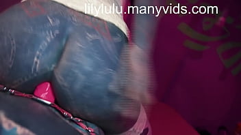 Preview 2 of Ils Lan - Heavily tattooed shemale get fucked with a strapon