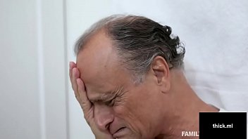 Preview 1 of Way Large - Stepmom Close the Husband on Toilet and Fuck Stepson