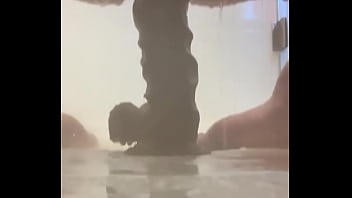Preview 1 of Webcam Mife - White phat pussy fucks herself with a huge black cock in the shower
