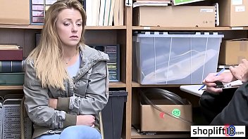 Preview 2 of Old Black Negro Women Sex Live - Blonde teen busted by a cop because she stole clothes