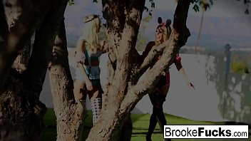 Preview 1 of Xxxvid 7 - Brooke the Alice &amp_ Olivia the Minnie Halloween fuck