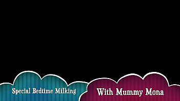 Preview 1 of Sexy Sister In Law - Sneak a Peek: Mummy Mona Gives her Special Boy a Goodnight Milking