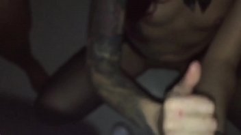 Preview 4 of Swim Again - tattoed chick sucks stranger in video booth