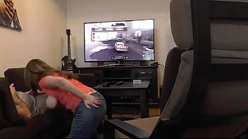 Preview 1 of When Son Rape His Mother - Sucked off Playing XBOX. Britney Swallows Gamer Blowjob &amp_ Big Swinging Tits