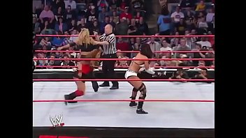 Preview 4 of Sunny Leone Full Hd 1080p - Mickie James and Trish Stratus vs Candice Michelle and Victoria. Tag Team match. Raw 2005.