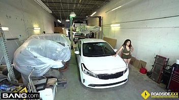 Preview 2 of Asian Asslick - Roadside - Latina titti fucks to get her car back on the road