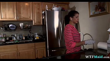 Preview 1 of Milf B Ass - Maid cleans naked for extra money