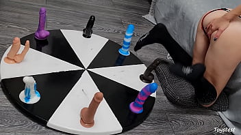 Preview 2 of Miya Khalifa All Sex Vedio - Wheel of DILDOS! She wants to WIN Her Orgasm Here