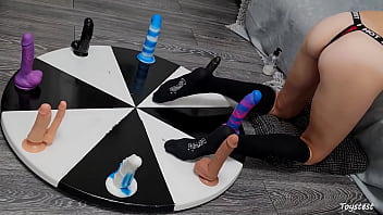 Preview 1 of Miya Khalifa All Sex Vedio - Wheel of DILDOS! She wants to WIN Her Orgasm Here