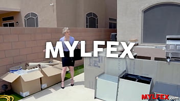 Preview 1 of Hotel Mom Son Drink - Mylfex - Lazy Man Distracts the Home Inspector Milf