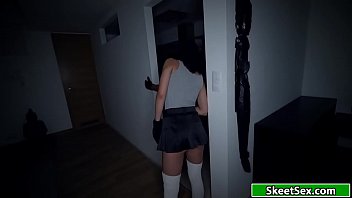 Preview 1 of Boy Forces Step Moms - Brunette fucking on someone elses house