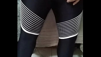 Preview 1 of Bens Brought - First video Lycra/video en Lycra 1/2 NIKE SPEED BLACK AND WHITE