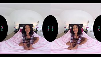 Preview 1 of Boe Dog - VRHUSH Ebony cutie September Reign rides a sex toy