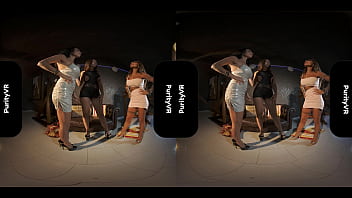 Preview 1 of Ala In Panthyhose - Two Milfs Bang a  18Teen with Strap On