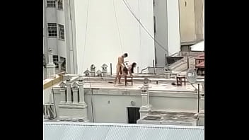 Preview 2 of Feces Ass - Couple in rooftop Argentina