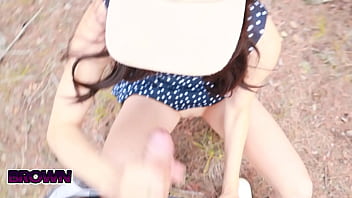 Preview 1 of Www Cocteau Tiny Com - Anal sex in the middle of the forest with innocent girl