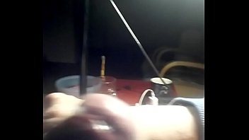 Preview 4 of Black Vs White Pourn - Chubby guy rubs his cock to eruption